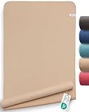 Fit-Flip Yoga Handtuch rutschfest mit Noppen - hygienische Auflage für Yogamatte - Yogatuch schnelltrocknend aus Mikrofaser für Sport Matte und Fitness - Pilates Handtücher (185 x 63 cm – Cream)