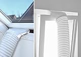 Fensteradapter (Fensterdüse) Auslass für mobile Klimageräte - geeignet für Dachfenster, Kippfenster, Schwingfenster und Fenster der Marken VELUX und ROTO (12,5-13 cm)