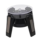 OVAQUIXI Rotierender Display-Ständer, LED-Schmuck-Plattenspieler, Solarbatterie, Blaulicht-Schaufenster für Accessoires, Ausstellungsveranstaltungen