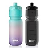 SLUXKE 720ml Rad Trinkflasche 2 Set, Fahrrad Trinkflasche, Auslaufsicher Rennrad Flaschen, BPA frei, Sports Fahrrad Trinkflasche, Superleicht Cycling Wasserflasche(Tricolor und Schwarz)