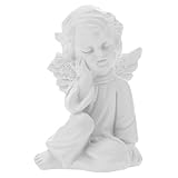 IWOWHERO Weiße Resin Engel Skulptur Niedliche Cherub Figuren Dekorative Engelsfigur für Hochzeit Haus Büro Elegante Vintage Engel Deko