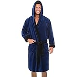 Generisch Nachtwäsche Herren Lang - Bademäntel Für Herren Mit Kapuze Morgenmantel Schwarz Nachtwäsche Langer Collar Loungewear Ultra Soft Warm Bademantel Flauschig Bathrobe Winter Warm Hausmantel