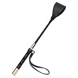 Ieron Gerte für Pferde, 30 cm, schwarz, mit rutschfestem Gel-Griff