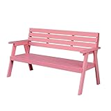 Gartenbank aus Holz für den Außenbereich mit Lattensitz, wasserdichter Rückenlehne und Armlehnen, perfekt für Veranda, Park und Hof