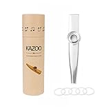 Alnicov Metal Kazoo, Aluminiumlegierung Kazoo mit 5 Kazoo Flötenmembranen und einer schönen Box für Musikinstrumente Ukulele Gitarrenpartner (Silber)