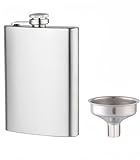Beykakye Flachmann Edelstahl 304 8 Oz mit Trichter - Auslaufsicher, Stilvoll und Tragbares Flaschen-Set für Männer und Frauen (Silber).