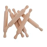 Cabilock 6 Stück Mini Nudelholz Mini Nudelholz Gummibärchen Mini Backen Nudelholz Teigroller Backroller Mini Pizza Kinder Backwerkzeug Mini Roller Brotroller Holz