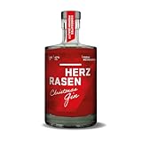 HERZRASEN Christmas Gin 0,5l – 42 % Vol. Premium Dry Gin Weihnachten Edition – Zitronig-frisch mit 11 Botanicals – Natürlich rot gefärbt mit Bio-Erdbeeren – vegan