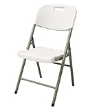 Tragbarer Klappstuhl for Den Außenbereich Klappstuhl Mit Rückenlehne Mit Rutschfesten Fußpolstern Verdickten Rohren Geeignet for Versammlungen Bürotreffen Und Camping Im Freien(White)