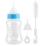 Genérico Babyflaschen-Set für Haustiere (4-teilig) – Flasche mit 150 ml für Welpen und Neugeborene, transparent mit Graduierung, Schnuller und Bürste | für Zuhause, Reisen, Urlaub
