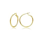 MOROTOLE Creolen aus Sterling Silber,Gold Silber große für Damen 14 Karat echt Vergoldet Dünne Creolen Hypoallergen Kreis Endlose, 20/30/40/50/60/70 mm für Mädchen