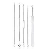 Rnitle Mitesserentferner Komedonenquetscher Set, Akne Whiteheads ,Blackhead Remover mit Box aus Edelstahl für alle Hauttypen