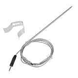 VANZACK 1 Satz Grillsondenclip Fleischthermometer Fleischsonde Grillthermometersonde Sondenthermometer Grilltemperaturfühler bbq temperaturfühler Edelstahl 304 Silber