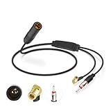 Eightwood DAB Antenne Splitter SMB Adapter DIN Stecker Auto Radio DAB+ Antenne für Auto Radio Pioneer Blaupunkt TechniSat Sony Alpine Clarion usw.