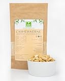 Cashewkerne geröstet und gesalzen 250g von der Grünen Essenz - Knusprig geröstete Cashewnüsse als leckerer salziger Snack - Vegan Cashews mit Salz - Natürlicher Keto-Snack (250 Gramm)