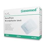 Saxomed SensiPore Pflaster 50 Stück - Wundpflaster steril 7x5 - Wundauflage nicht haftend 4x3 cm - steriler Wundverband Pflaster sensitiv - Akute Wundversorgung und postoperatives Pflaster