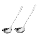 2 Stücke Schöpflöffel Suppenkelle Edelstahl Löffel Schöpflöffel Haken Schöpflöffel Saucenlöffel Suppenkelle für Hotel zu Hause Restaurant Küche(COLOR:Silber)