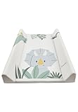 Sterntaler Wickelauflage Dino Rexi - Wickeltischauflage mit Dino Motiv - Wickelauflage 50 x 70 cm - hygienisch und erleichtert das Wickeln, pflegeleichtes und abwischbares Material, Druckmotiv, ecru