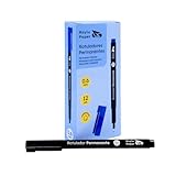 Raylu Paper – 12 Permanente Marker mit feiner Spitze 0,6 mm, Schwarzer Permanentmarker mit schnelltrocknender Tinte, Wasserfest und Lichtbeständig, für Büro und Schule (Schwarz, 0,6 mm)