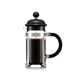 Bodum Caffettiera French Press Schwarz – 350ml / 3 Tassen Kaffeebereiter – Borosilikatglas – Edelstahlfilter – BPA-frei & spülmaschinengeeignet – Made in Portugal