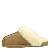 Shepherd of Sweden - Jessica Lammfell-Hausschuhe - Pantoffeln - Damen - 100 % Echtes Lammfell - Schlupfmodell - Bequem - Weich und warm - Chestnut - Größe 38