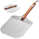 SILBERTHAL Pizzaschieber Edelstahl 30cm - Griff aus Akazienholz - Pizzaschaufel - Spülmaschinenfest - Robuste Pizzapfanne