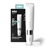 Braun Body Mini-Trimmer, elektrischer Körperrasierer mit Trimmeraufsatz für Damen und Herren, präzise Haarentfernung für Bikinizone, Achseln, Brust, für unterwegs, Wet&Dry, BS1000, weiß