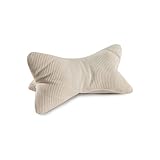 MAGMA Leseknochen INGA, Cord Look, Farbe Natur, 42cm x 22cm, ergonomische Form für Nacken- oder Lendenstütze, Flexible Stütze für Bücher, E-Books oder Tablets
