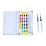 Atyhao 24 Farben Aquarellfarben-Set, Aquarellpigmente für Palette, Kinder, Tinte, Gouachefarben