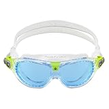 Aqua Sphere Seal Kid 2 Kinder-Schwimmbrille, ultimative Unterwassersicht, kratzfeste Gläser und hypoallergen, Unisex-Kinder, blau getönte Gläser, transparenter Rahmen, Einheitsgröße, MS5060000LB