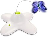 ALL FOR PAWS Interaktives Katzenspielzeug für den Innenbereich, mit 360 ° drehbarem Schmetterling, Schmetterling mit Zwei Ersatz-Schmetterlingen
