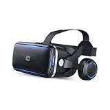 NK 3D VR Brille - Smartphone, Intelligente, Audio für Smartphone, 11,9 cm (4,7 Zoll) - 6,53 Zoll, Blickwinkel 90 - 100 Grad, 360º, Objektiv, Verstellbarer Pupille (Schwarz)