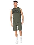Lonsdale Herren ärmelloses T-Shirt & Shorts Set normale Passform ALLANTON Olive/Black 4XL