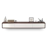 Moderner Schwebender TV-Schrank, Wandmontierte Medienkonsole Mit Stauraum Und Kabelmanagement, Modernes Entertainment-Center Mit Schubladen(Brown White,240x24x20cm)