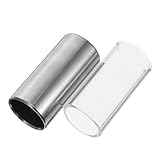 EXQUIMEUBLE 2 Stück und Gitarrenschieberegler Medium Bottleneck Slide für Gitarre und Bass Transparent und Silber