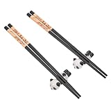 Tofficu Wiederverwendbare Panda Holz Essstäbchen Satz mit Keramik Essstäbchenhalter Hitzebeständig Tragbar Filigran Platzsparend für Asiatische Gerichte und Hot Pot