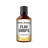 Body Attack Flav Drops®, 50 ml, Cheesecake, Aromatropfen für Lebensmittel, zuckerfreie Flavour Drops ohne Kalorien, vegan & Qualität Made in Germany
