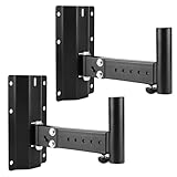 QWORK® 2 Stück Lautsprecher wandhalterung, Lautsprecher Halterung Wand, DJ und PA lautsprecherhalterung, einstellbare Länge, Winkel einstellbar, 35 kg tragkraft