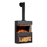 Klarstein Elektrokamin, Elektro Heizungen für Wohnzimmer & Innenräume, Elektrischer Kamin mit LED Flammen, Freistehender Kamin, Heizlüfter mit Timer, Einstellbarer Thermostat, Heizung 1800 W