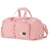 YOUNGOA Sporttasche für Damen, 25L Kleine Reisetasche & Gym Bag mit Schuhfach und Nassfach, Rosa