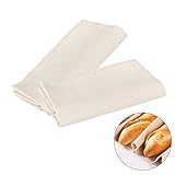 Leinentuch Brot Backen, Premium Bäckerleinen, Teigtuch, Premium Brot Backen Zubehör, Teigtuch aus Naturleinen, zur Teigzubereitung und Backen, 2 Stück, 75 x 45cm
