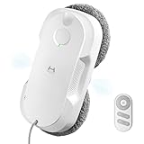 HUTT DDC56 Fensterputzroboter Doppelstrahl mit Ultraschall Sprühfunktion, Elektrischer Fensterputzer Fernbedienung mit Doppelter Wassertank Tank, Fensterkantenerkennung