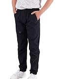 CALBOUNT Kinder Wanderhose wasserdichte Outdoor Trekkinghose Elasticated Waist Jogginghose Schwarz 170