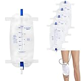 4 Stück Urinbeutel Beinbeutel 500ml, Beinbeutel Urindrainagebeutel mit 2 verstellbaren Riemen, Urinsammelbeutel mit Ventil & T-Ablass, hygienisch & geruchsneutral Ideal-(Ohne Röhrchen)