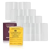 Impfpass Hülle farbig - Schutzhülle Impfausweis und Reisepass - Impfpasshülle mit Platz für Karten - Impfpass Etui für die Impfbescheinigung für Kinder Erwachsene (Transparent, Set)