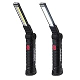 Wigearss 2 Stück LED Arbeitsleuchte Werkstattlampe, Taschenlampe Werkstatt Handlampe COB Inspektionsleuchten mit Magnet uend Haken