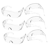 Holibanna 6Paare Schutzbrille Labor Chemieschutzbrille für Brillenträger Ventilierte Kratzfeste Sicherheitsbrille mit Erweitertem Seitenschutz für Labor Industrie