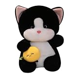 champracer Kuscheltier Katze Stofftiere Stofftierpuppe Kawaii Pelzige Plüschkatze Katze Plüsch Kissen Geschenk für Kinder (45cm,Schwarz)