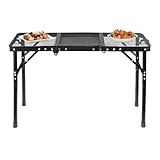 Hochklappbarer Tisch, Klapptisch,Partytische - Campingtisch Höhenverstellbarer tragbarer Tisch mit Tragetasche für das Angeln am mit Rucksack