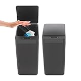 YESTAIM 2 Stück Automatischer Sensor Mülleimer Unterschrank Automatik 20 L Küche Badezimmer Mit Automatischer Deckel Abfalleimer Müllbehälter Für Schlafzimmer Wohnzimmer Schmalen Raum (Schwarz)